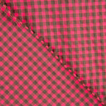 Pink and Grey Gingham Checks Seersucker - Ribes y Casals