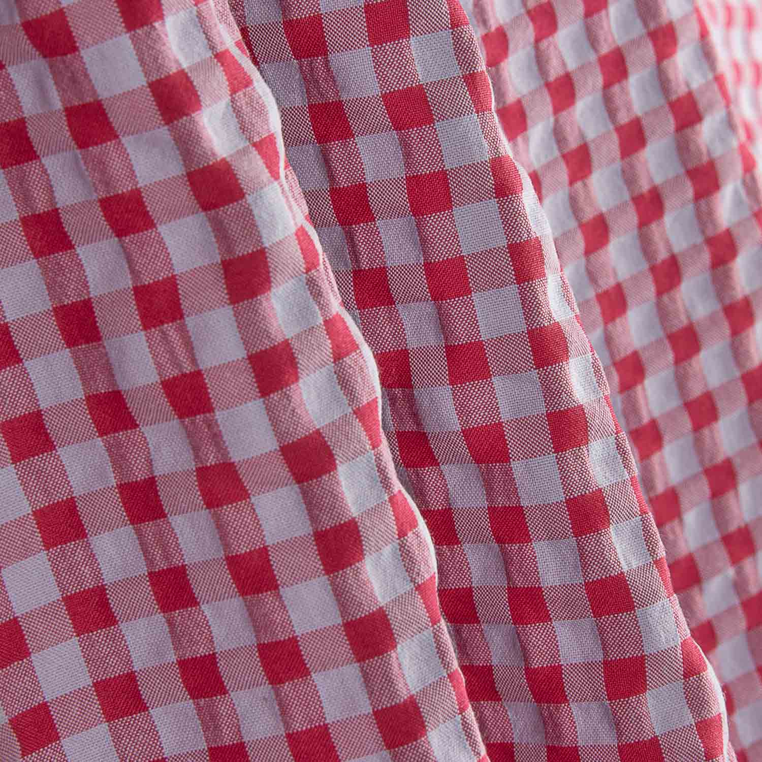 Pink and Blue Gingham Seersucker - Ribes y Casals