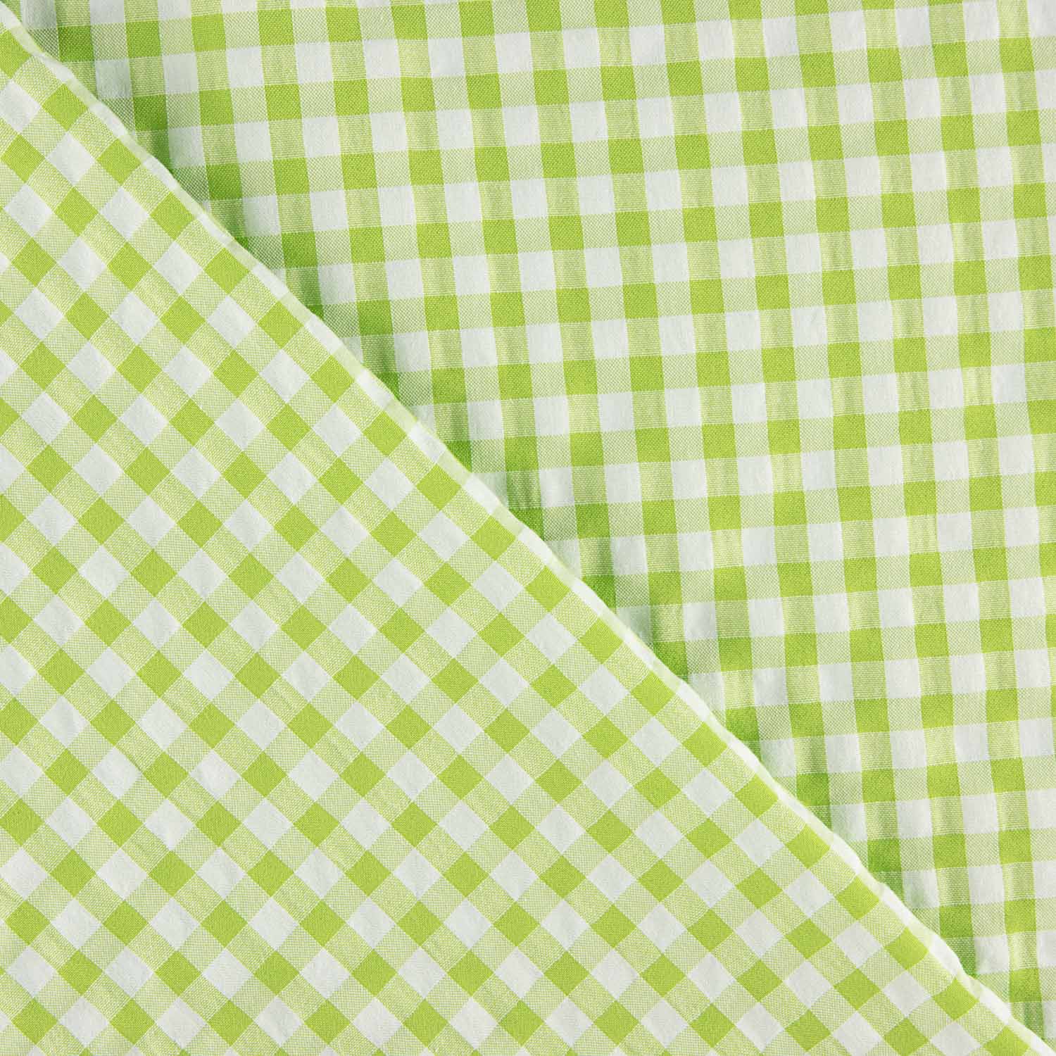 Lime Green Vichy Check Seersucker - Ribes y Casals