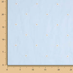 Light Blue Cotton Voile with Floral Embroidery and Gold Lurex - Ribes y Casals