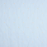 Light Blue Cotton Voile with Floral Embroidery and Gold Lurex - Ribes y Casals