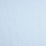 Light Blue Cotton Voile with Floral Embroidery and Gold Lurex - Ribes y Casals