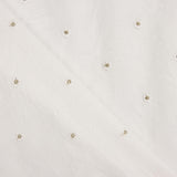 White Cotton Voile with Floral Embroidery and Gold Lurex - Ribes y Casals