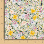 Yellow Floral Print Linen and Viscose Crepe - Ribes y Casals