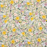 Yellow Floral Print Linen and Viscose Crepe - Ribes y Casals