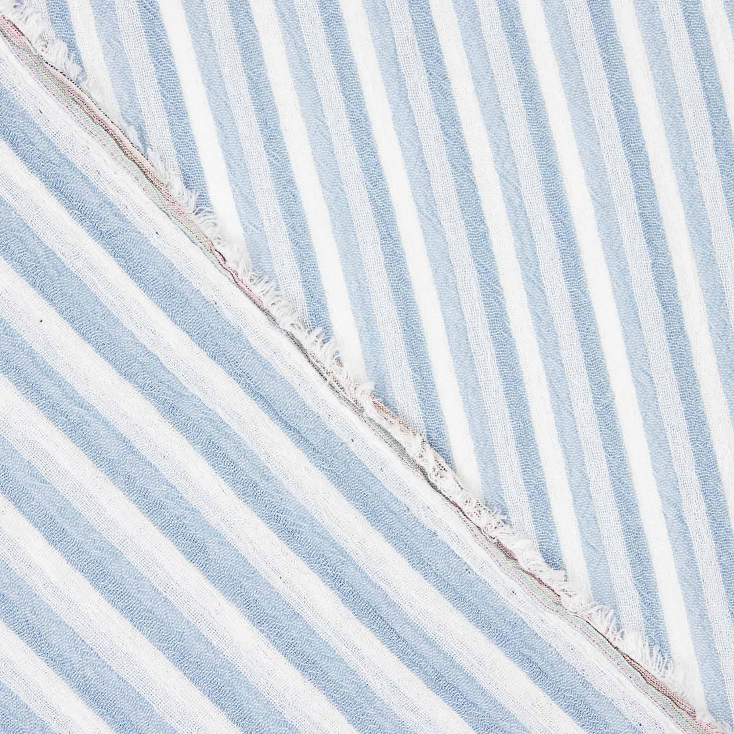 Blue and White Striped Cotton Bambula - Ribes y Casals