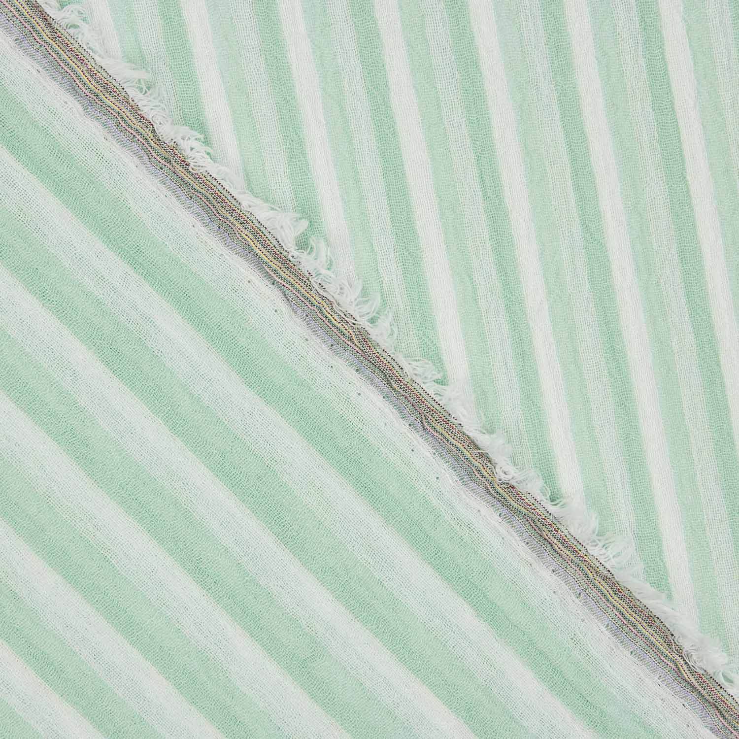 Green and White Striped Cotton Bambula - Ribes y Casals