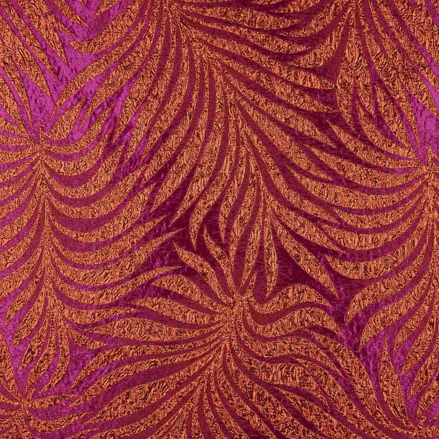 Purple and Red Lurex Brocade Leaves - Ribes y Casals