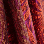 Purple and Red Lurex Brocade Leaves - Ribes y Casals