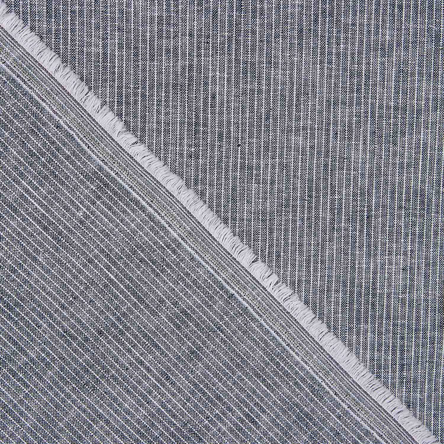 Linen and Cotton Stripes Natural Grey - Ribes y Casals
