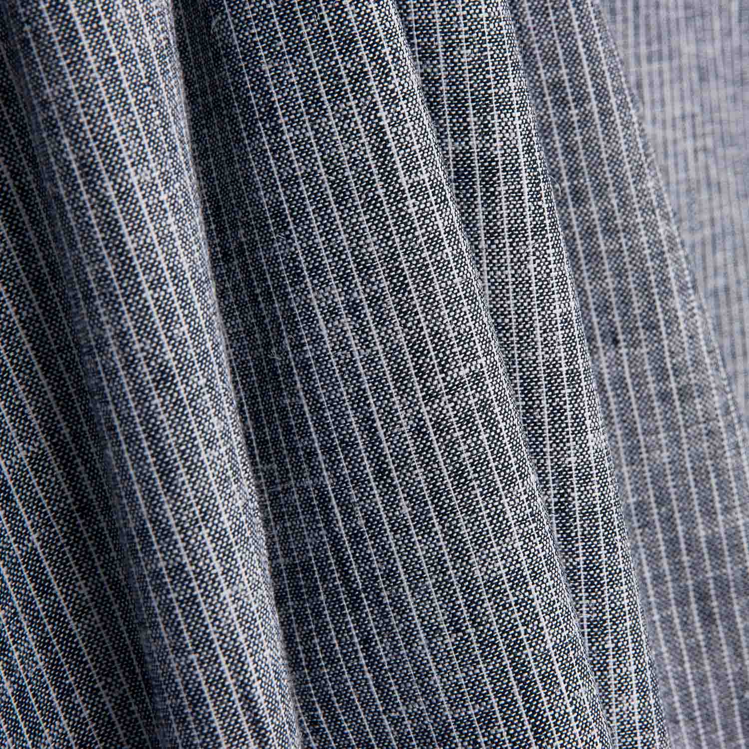 Linen and Cotton Stripes Natural Grey - Ribes y Casals
