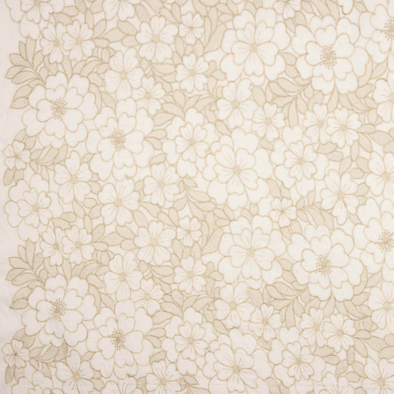 Raw Cotton Voile with Beige Embroidery - Ribes y Casals