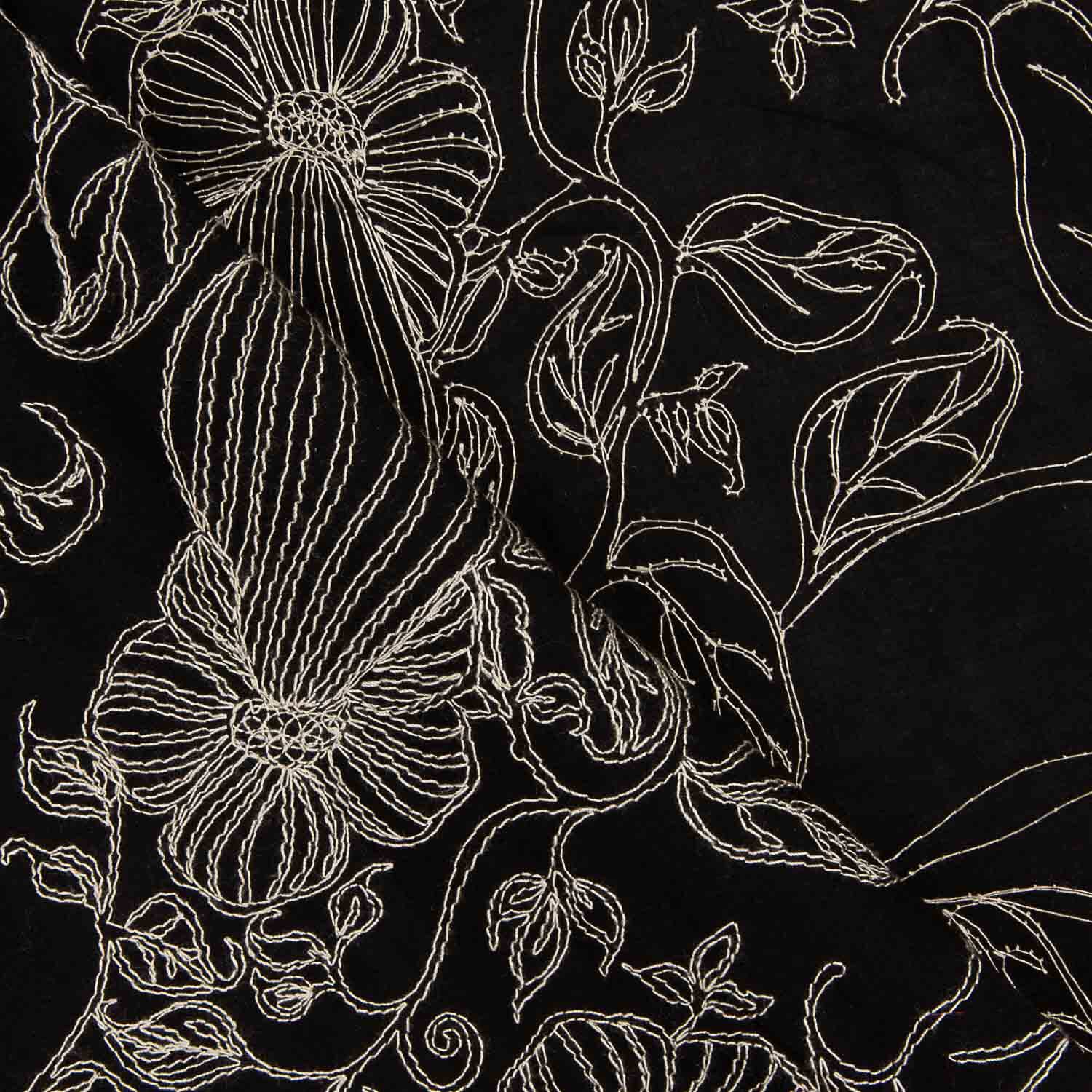 Black Cotton Voile with Embroidery - Ribes y Casals