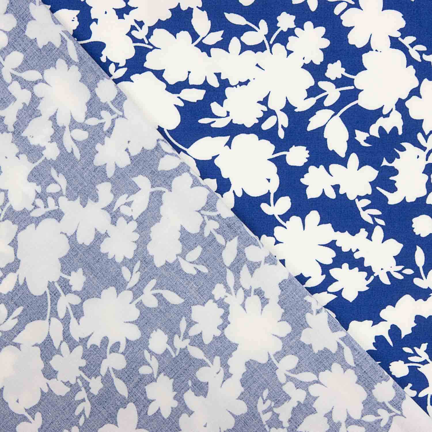 Blue Floral Print Viscose - Ribes y Casals