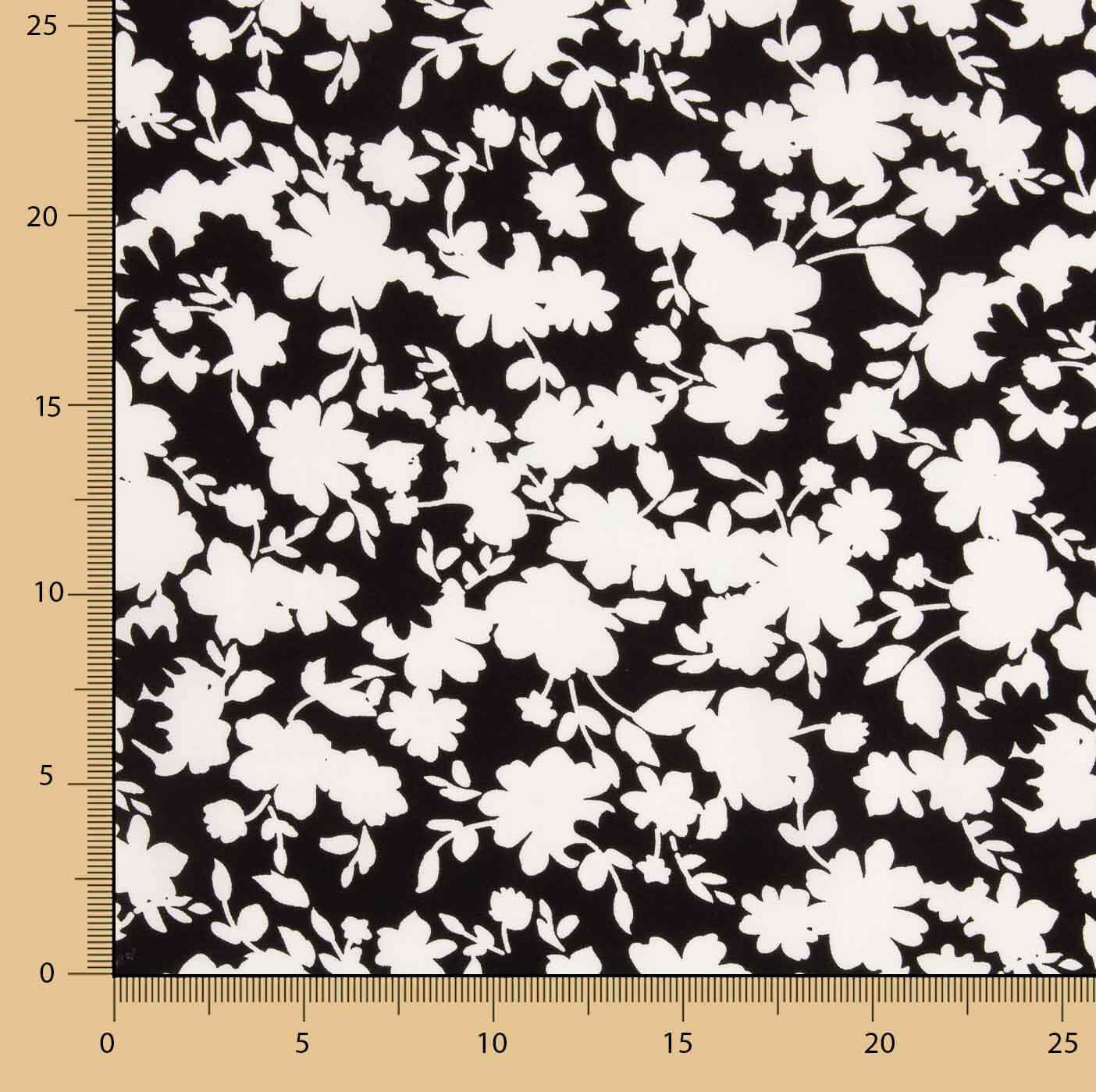 Black Floral Print Viscose - Ribes y Casals