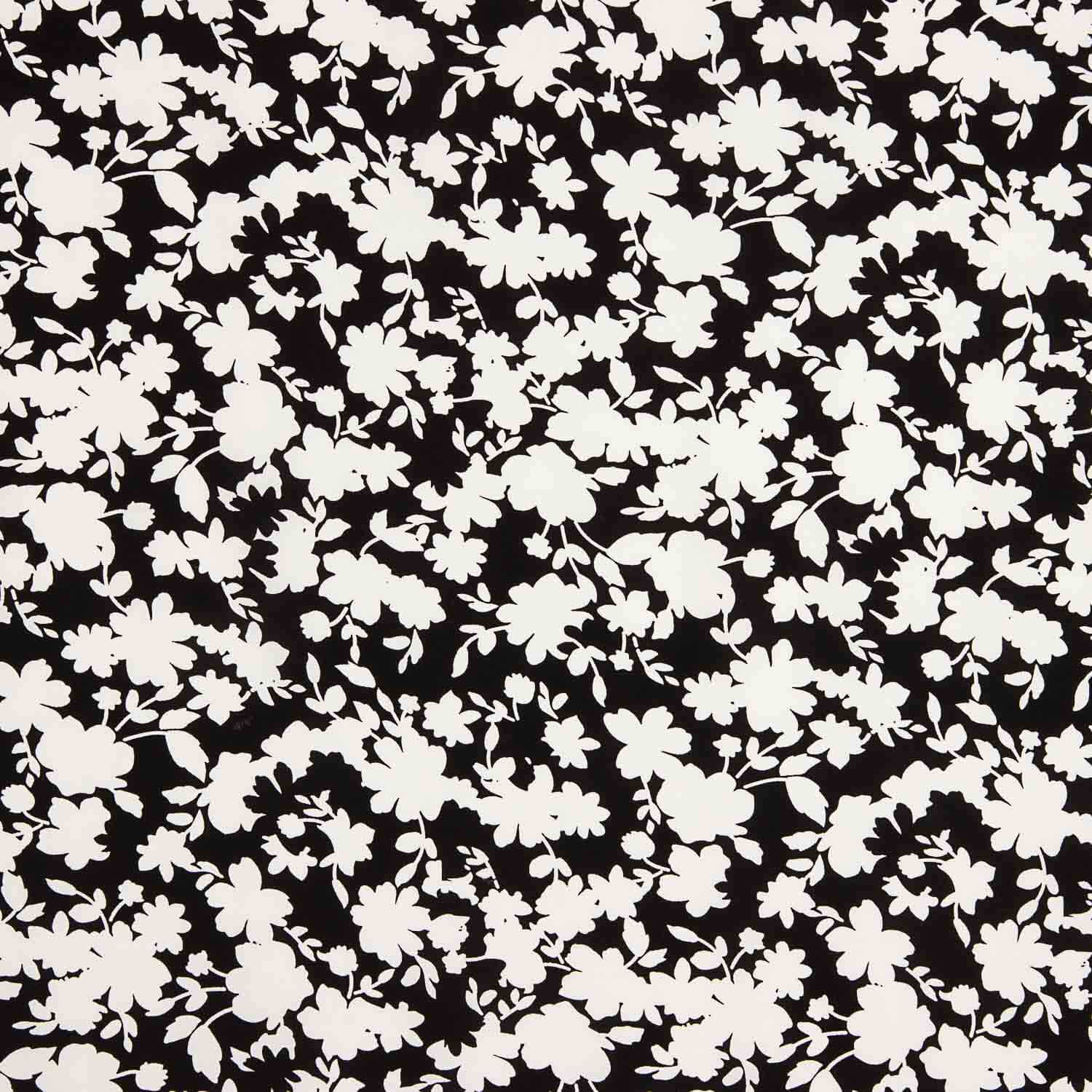 Black Floral Print Viscose - Ribes y Casals