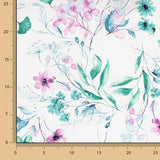 Mauve Floral Embroidered and Digitally Printed Cotton - Ribes y Casals