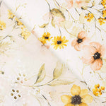 Yellow Floral Embroidered and Digitally Printed Cotton - Ribes y Casals