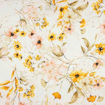 Yellow Floral Embroidered and Digitally Printed Cotton - Ribes y Casals
