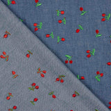 Chambray Cotton Embroidered Cherries - Ribes y Casals