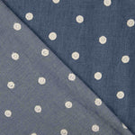 Chambray Cotton Embroidered Polka Dots - Ribes y Casals