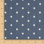 Chambray Cotton Embroidered Polka Dots - Ribes y Casals