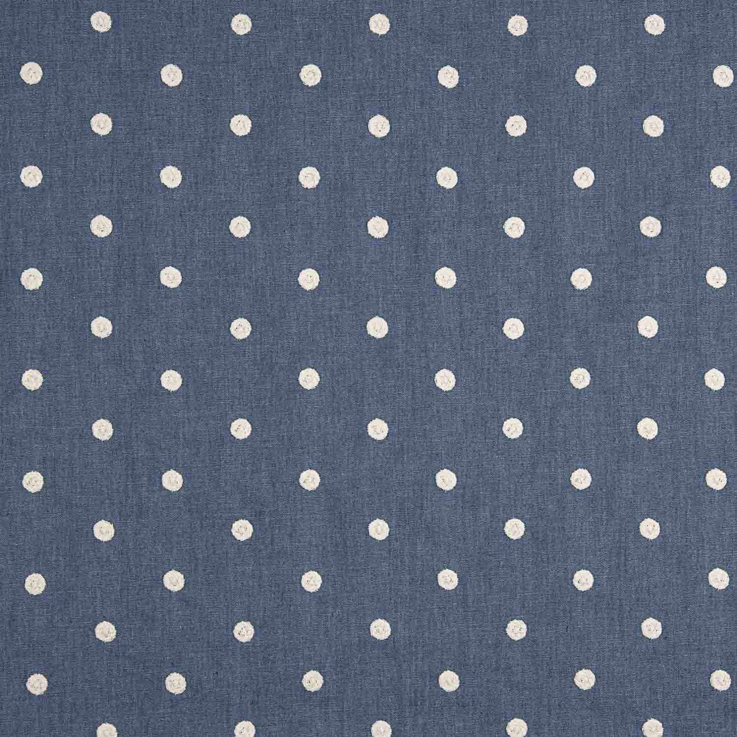 Chambray Cotton Embroidered Polka Dots - Ribes y Casals