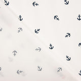 Cotton Poplin with Marine Anchor Print - Ribes y Casals