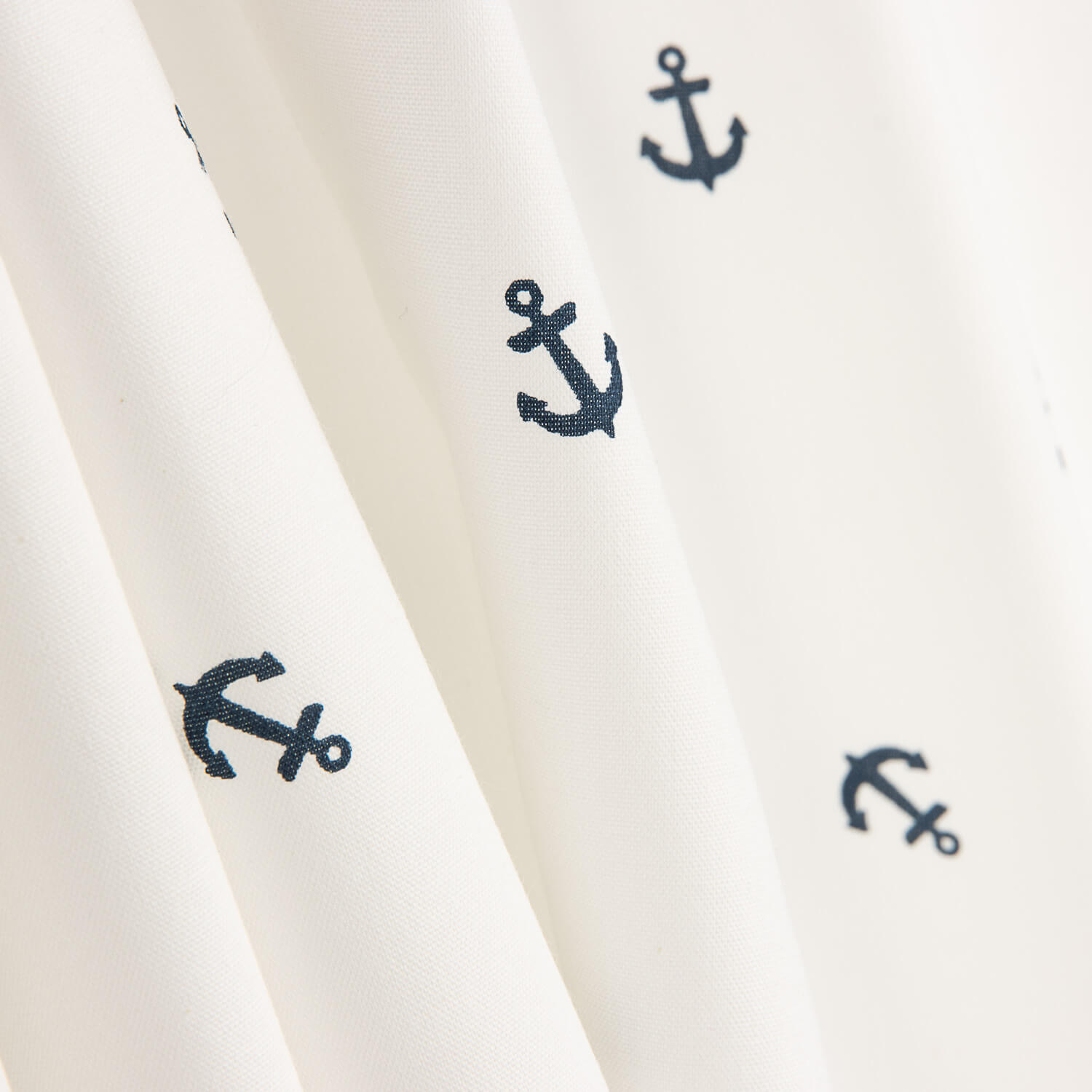 Cotton Poplin with Marine Anchor Print - Ribes y Casals