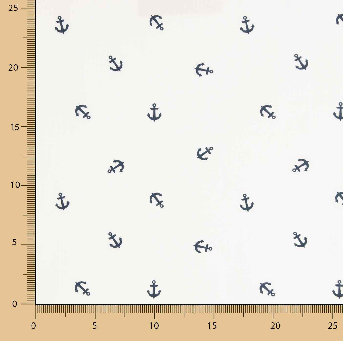 Cotton Poplin with Marine Anchor Print - Ribes y Casals