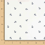 Cotton Poplin with Marine Anchor Print - Ribes y Casals