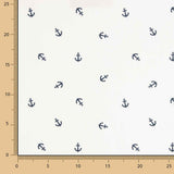 Cotton Poplin with Marine Anchor Print - Ribes y Casals