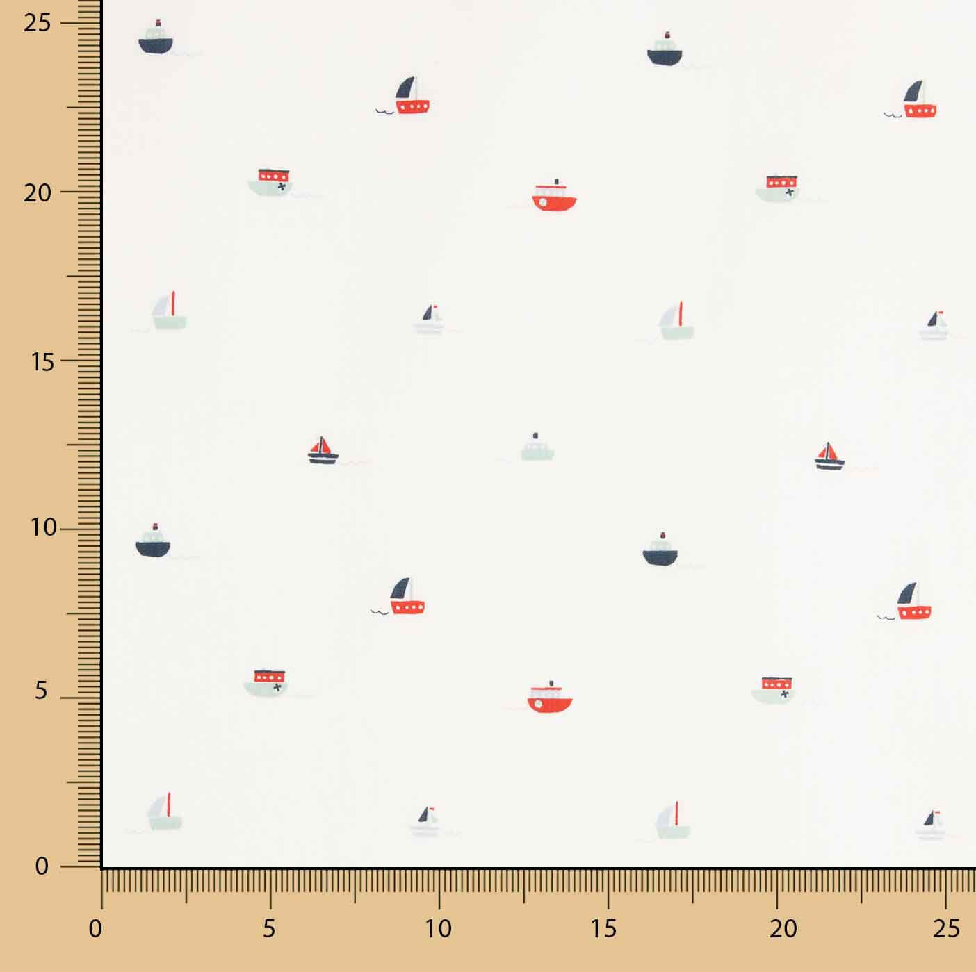 Poplin Cotton Printed with Boats - Ribes y Casals