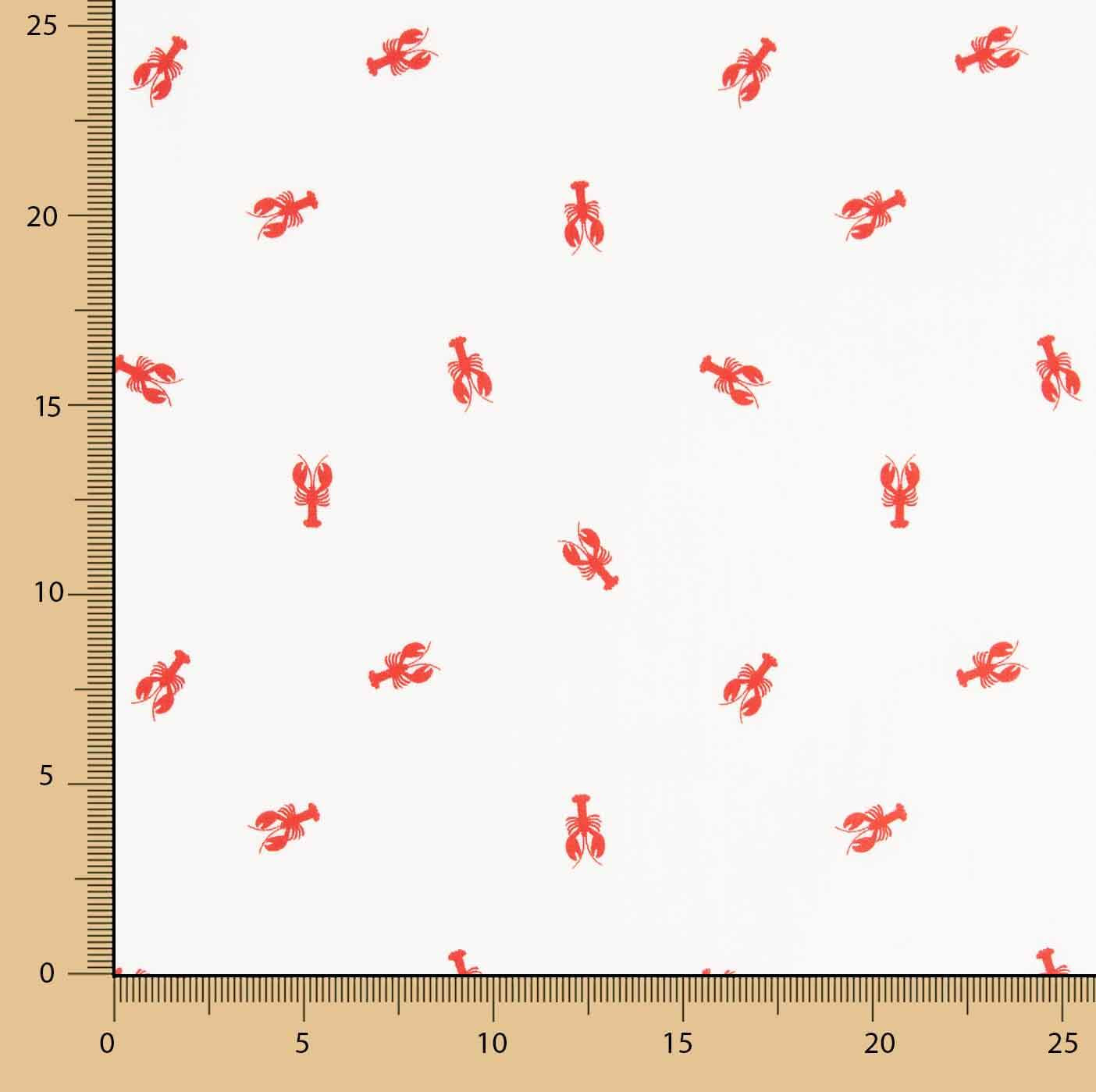 Red Lobster Print Cotton Poplin - Ribes y Casals