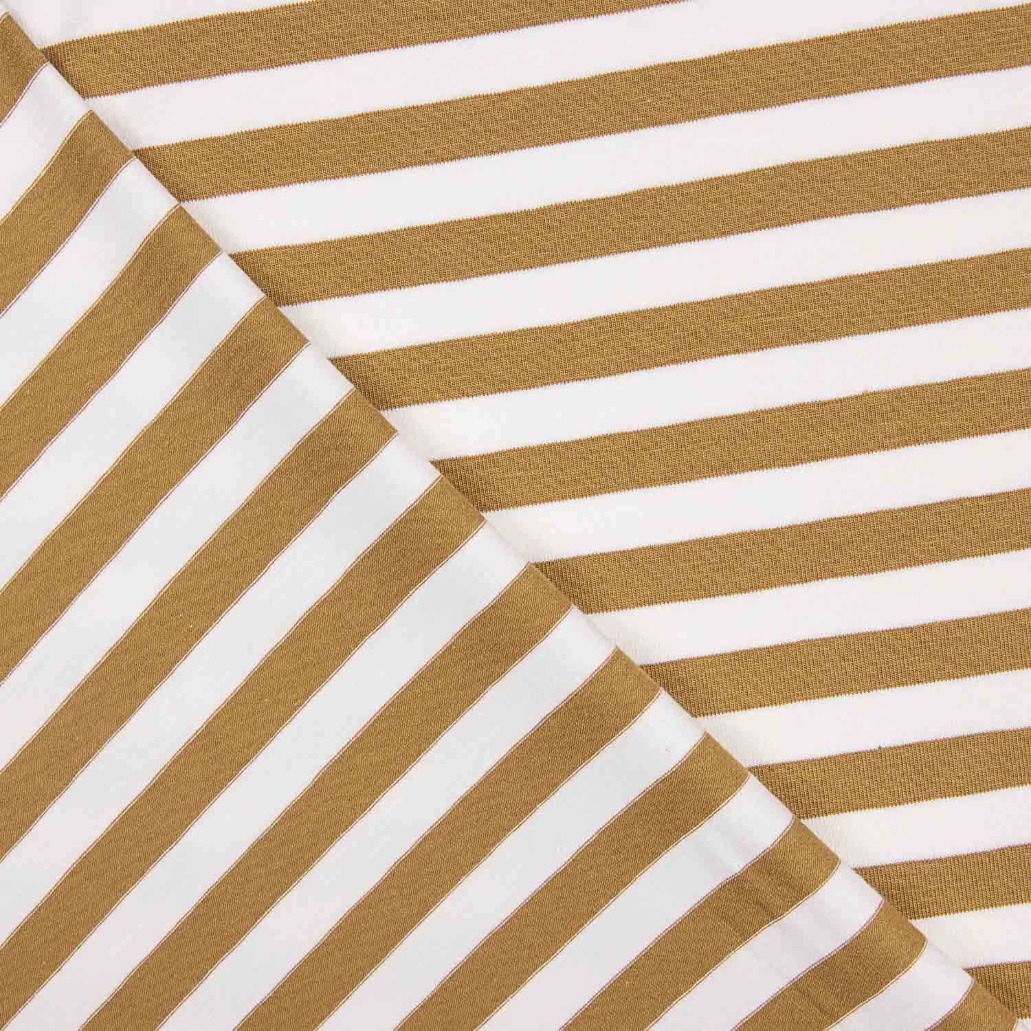 Brown and White Striped Cotton Knit - Ribes y Casals