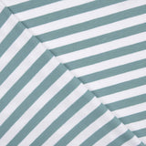 Greenish Blue and White Striped Cotton Sweater - Ribes y Casals
