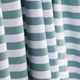 Greenish Blue and White Striped Cotton Sweater - Ribes y Casals