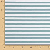 Greenish Blue and White Striped Cotton Sweater - Ribes y Casals