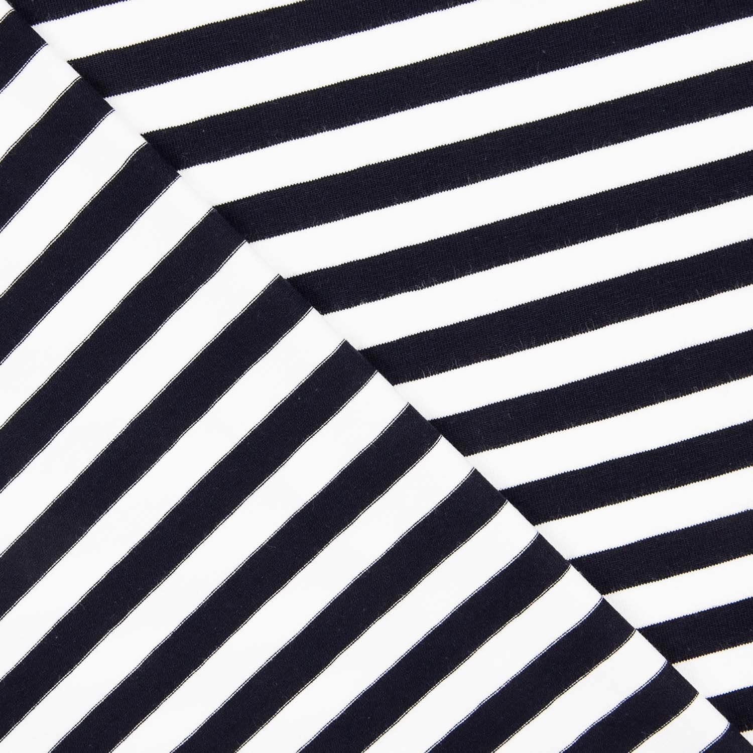 Navy and White Striped Cotton Sweater - Ribes y Casals