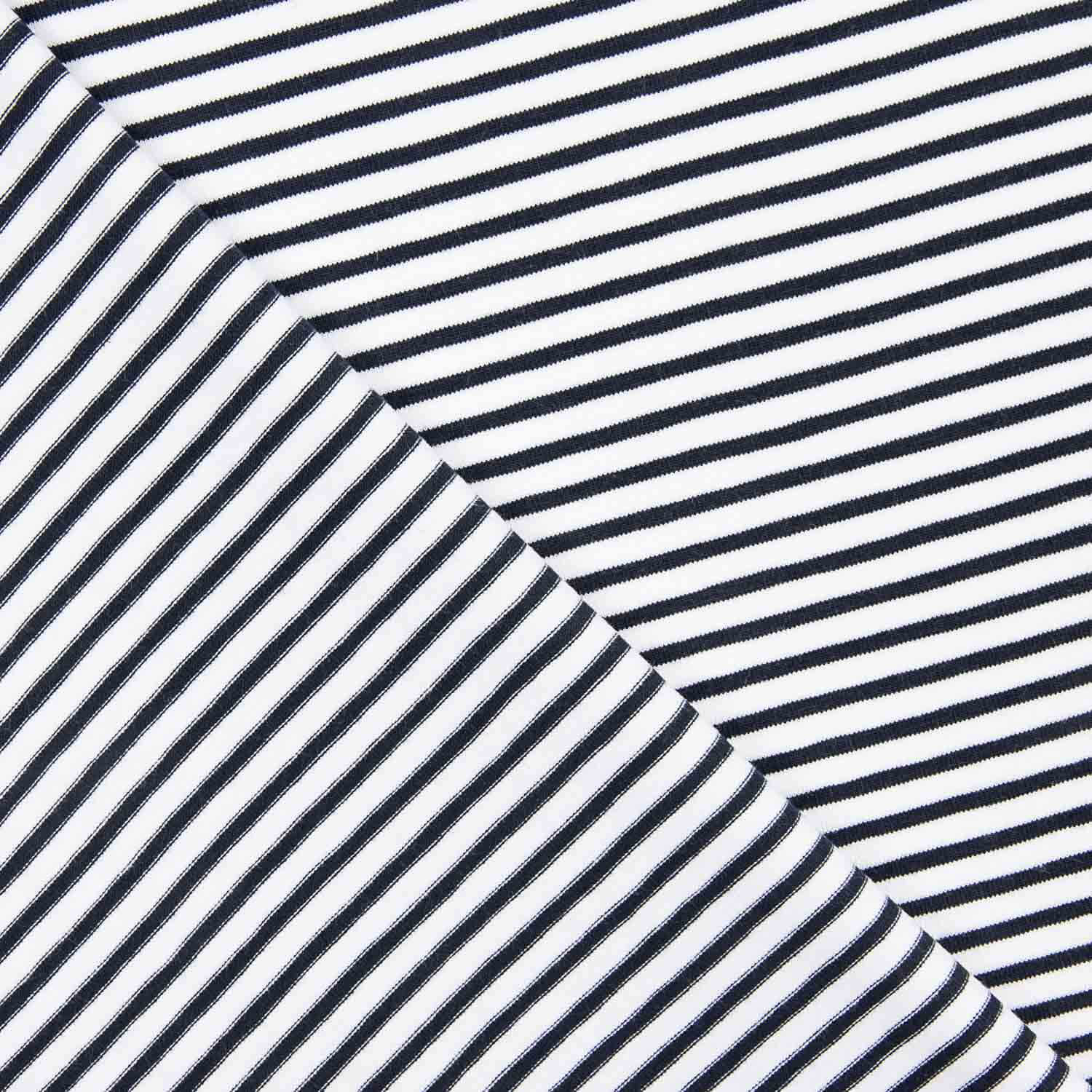 Navy and White Multi-Stripe Cotton Dot - Ribes y Casals