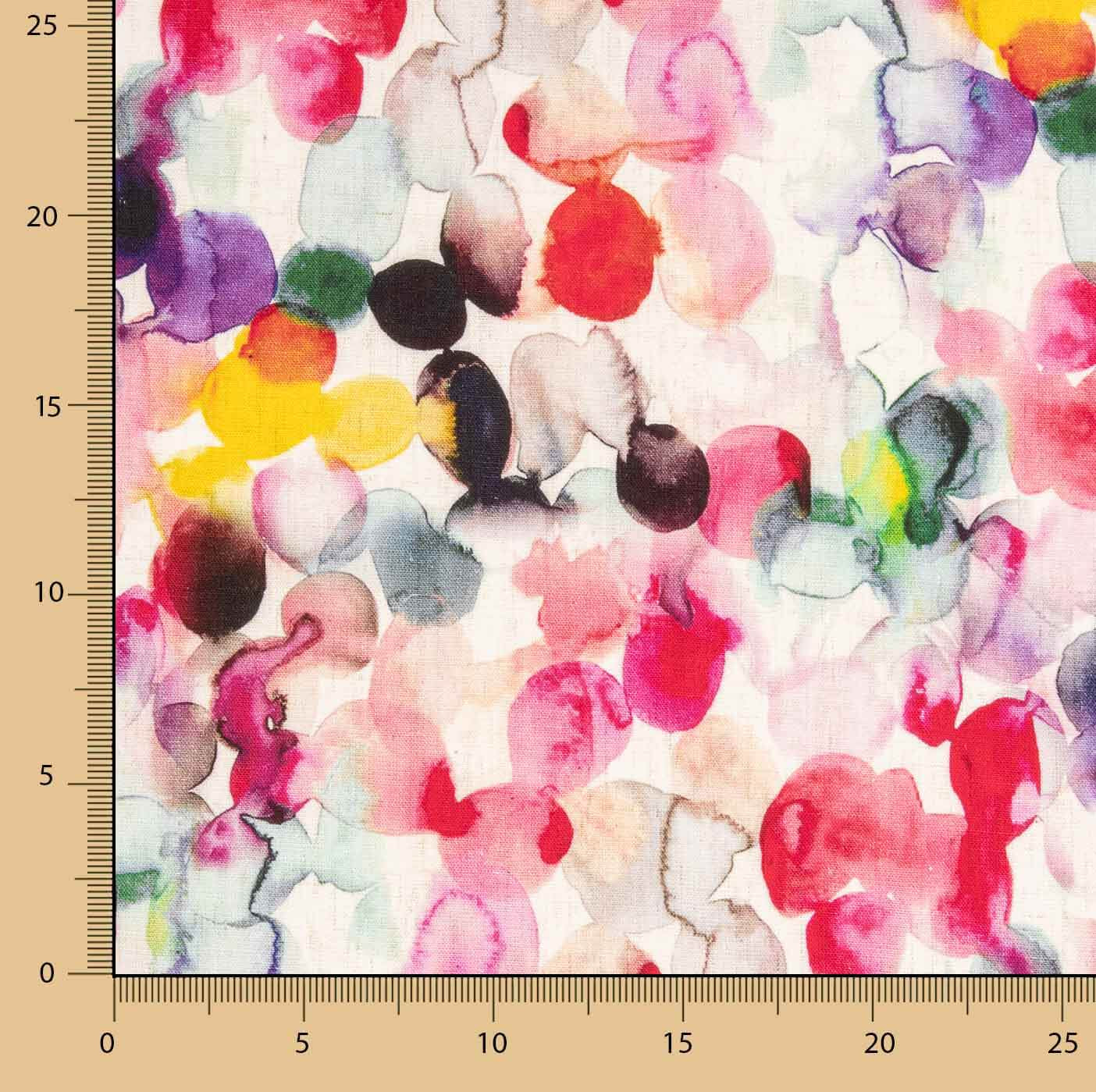 Linen with Viscose Multicolour Abstract Print - Ribes y Casals