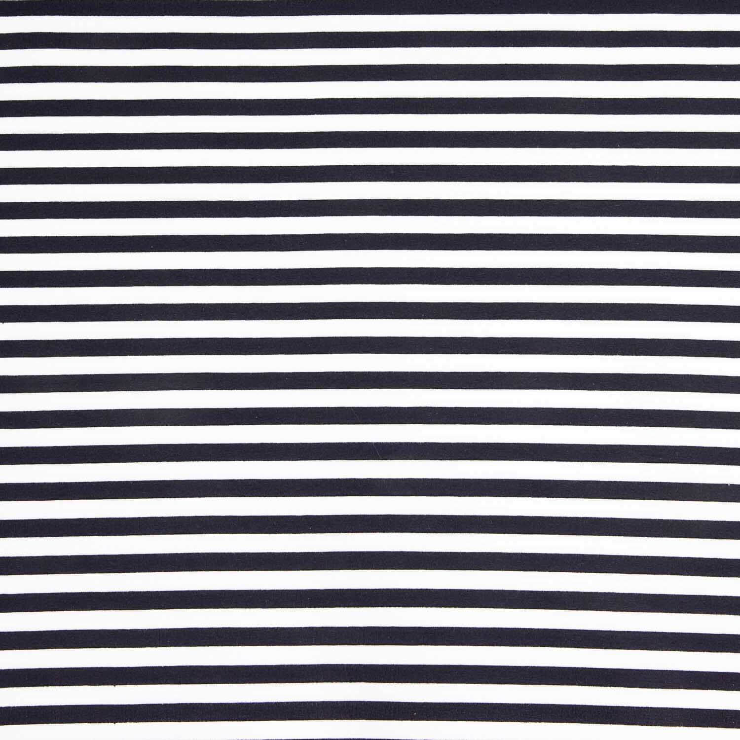 Classic Navy and White Striped Cotton Jersey - Ribes y Casals