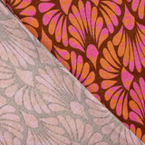 Retro Bloom Pink and Orange Viscose Knit - Ribes y Casals