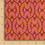 Retro Bloom Pink and Orange Viscose Knit - Ribes y Casals