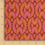 Retro Bloom Pink and Orange Viscose Knit - Ribes y Casals