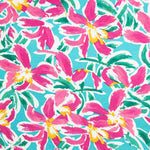 Turquoise Tropical Floral Viscose Knit - Ribes y Casals