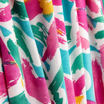 Turquoise Tropical Floral Viscose Knit - Ribes y Casals