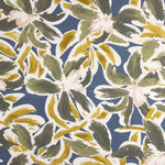Blue and Mustard Floral Print Viscose Knit - Ribes y Casals