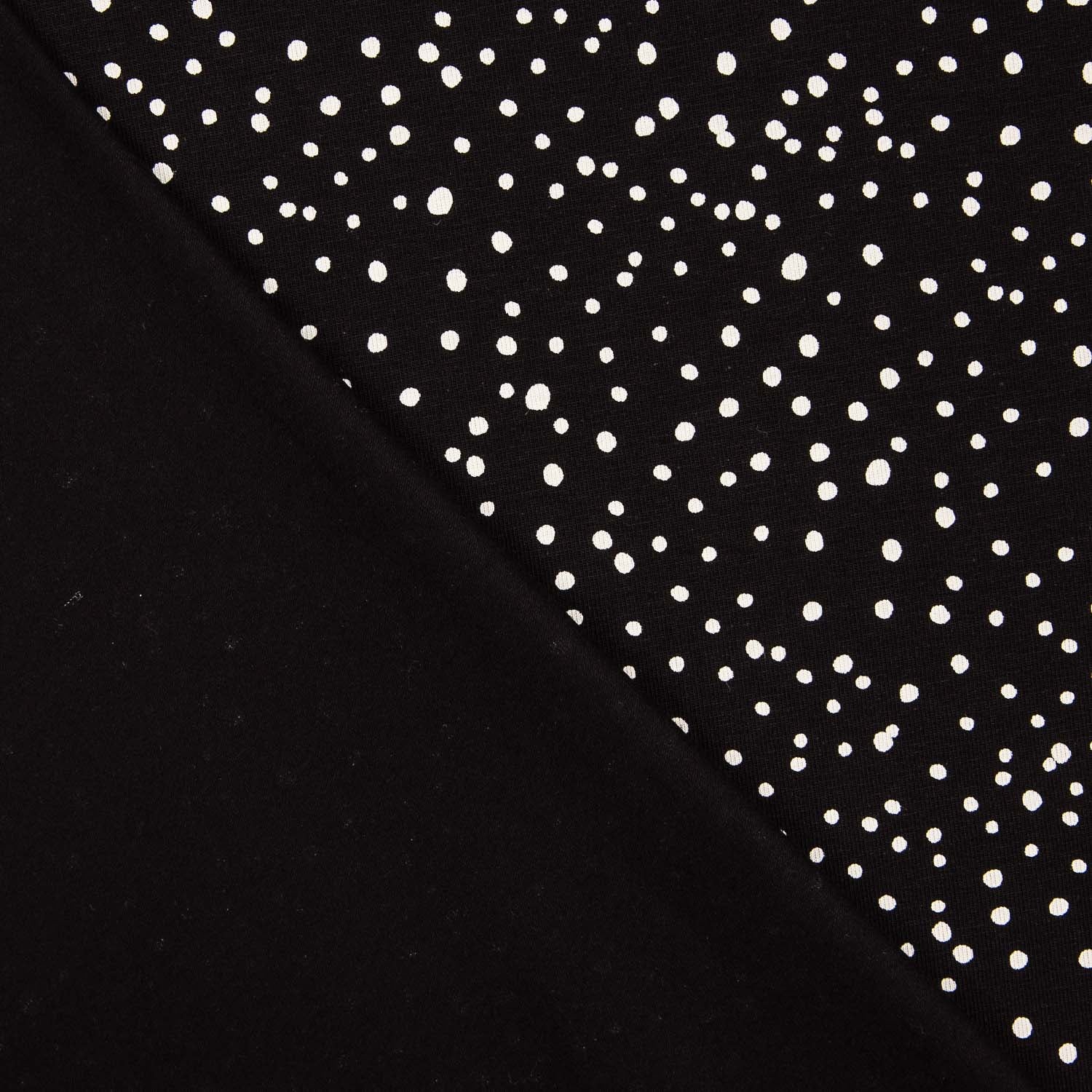 Snowy Black Cotton Dot - Ribes y Casals
