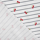 Cherry Stripes Navy Cotton Knit - Ribes y Casals